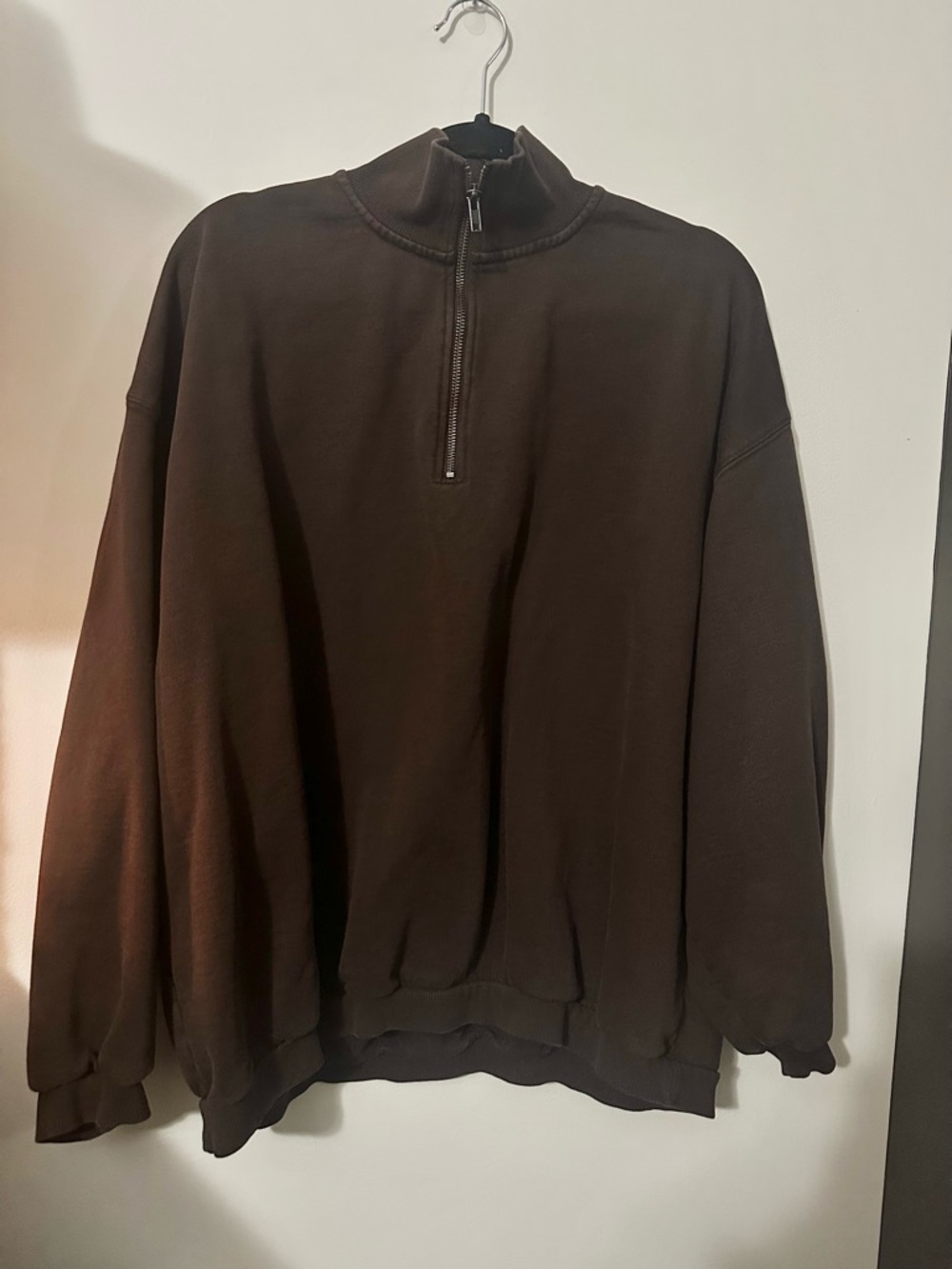 Skims Boyfriend Fleece Slouchy Quarter Zip Pullover - Picture 2 of 5